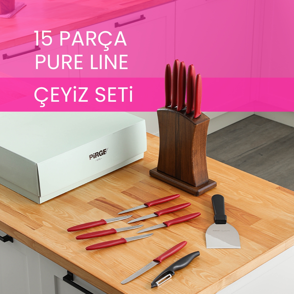 Pirge Çeyizlik Bıçak Seti Pure Line - 15 Parça