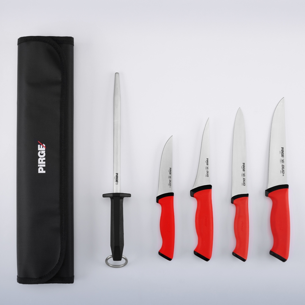 Duo Profesyonel 5'li Çantalı Kurban Bıçak Seti