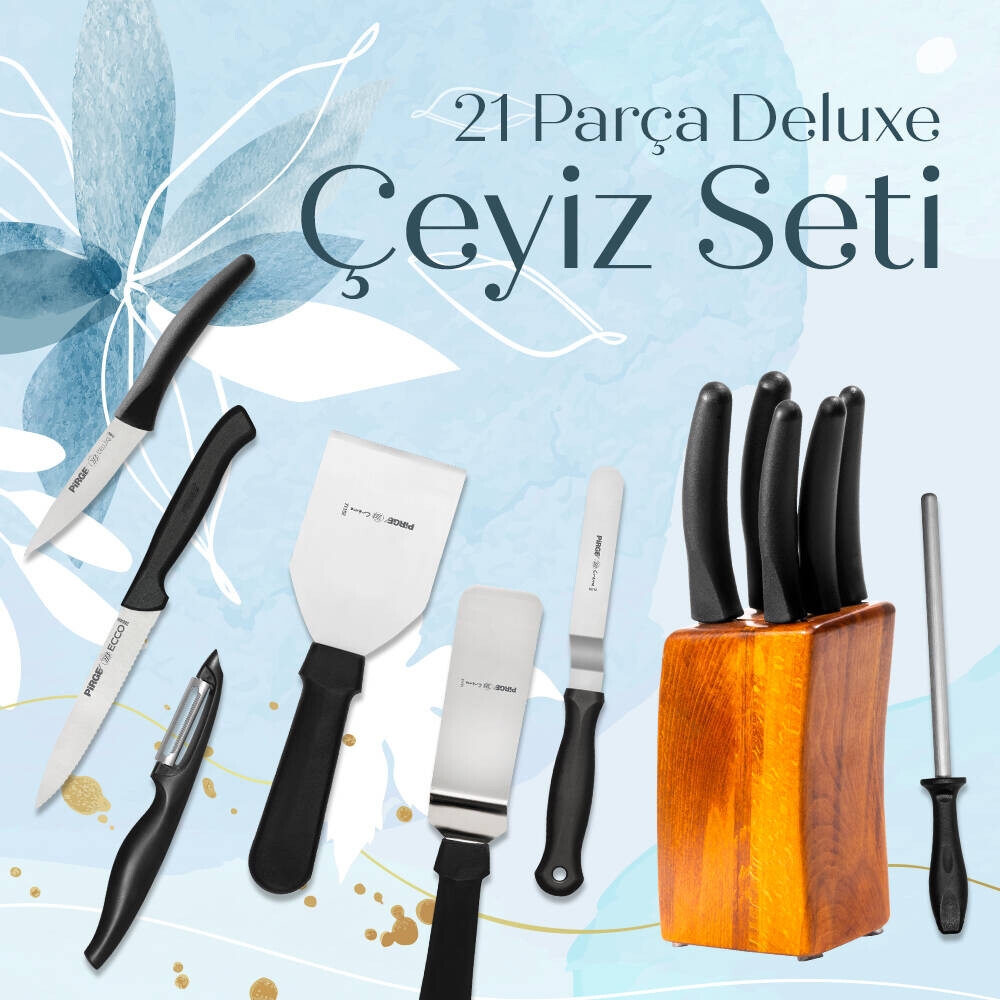 Pirge Çeyizlik Bıçak Seti Deluxe - 21 Parça